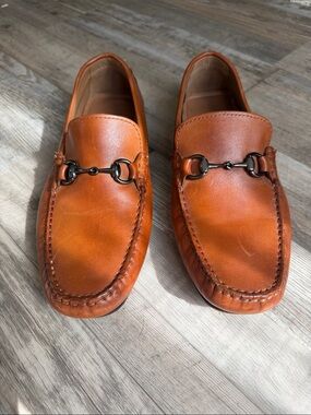 Men's Leather Bit Loafers in Tan Cognac